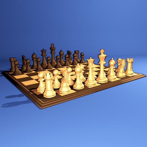 Chess set with toon shader preview image
